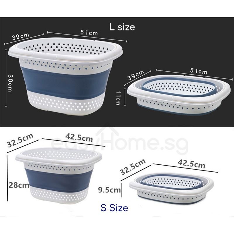 [FREE DELIVERY] Collapsible Laundry Basket Clothes Storage Bag Foldable Hamper Kitchen Organizer YQ030