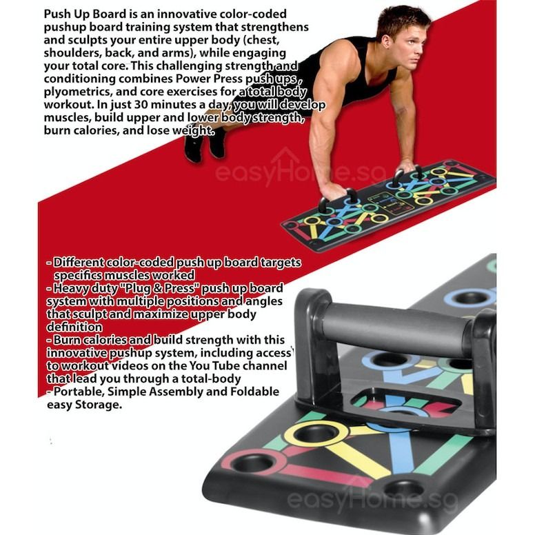 FREE DELIVERY Push Up Board 3 Types Home Gym Exercise Fitness Equipment Training Resistance Band Power Press Sports Equipment Exercise Fitness Toning Stretching Accessories on Carousell