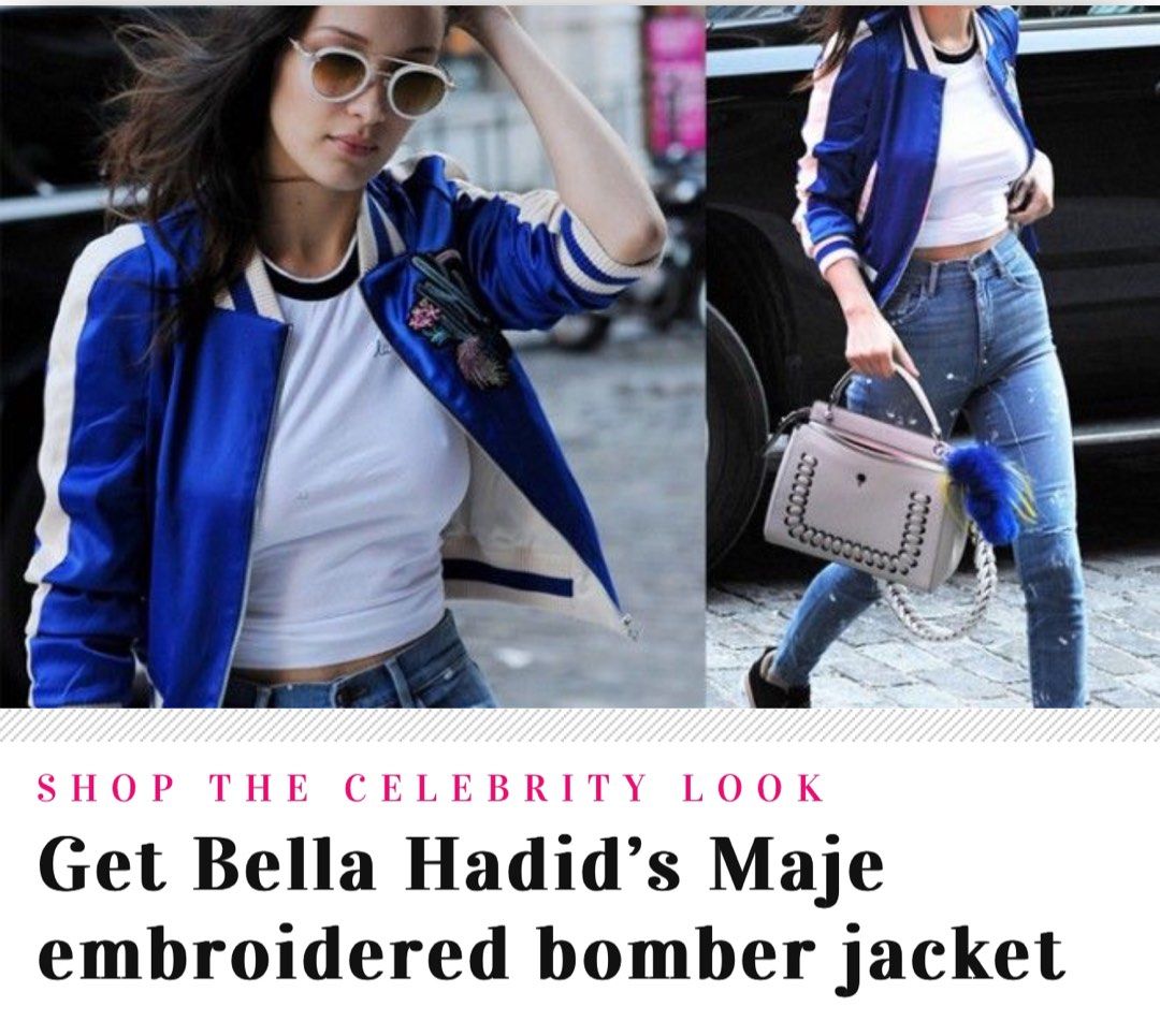 Maje embroidered leather jacket hotsell