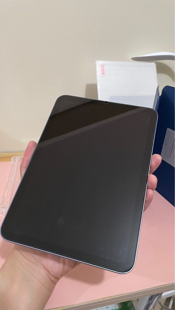 Ipad mini 6, 64g, purple (Category: iPad) located in Quezon City. Submitted by doodsgerard (Listing ID 1315049931, Image 1). Description: 64g purple ipad mini 6 Small dent sa right upper ng case pero performance is superb. Free case and screen protector installed. Free goodojoq pen with magnetic charging. With screen protector since day 1. No box since naiwan po sa probinsya. RFS: Changed to a bigger screen ipad for work kaya benta na ito. Used f