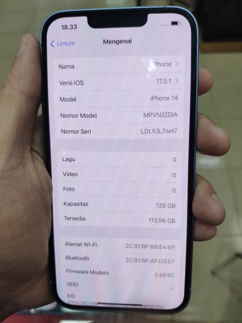Iphone 14 128 ex digimap garansi panjang juni 2025 bh 100, Telepon ...
