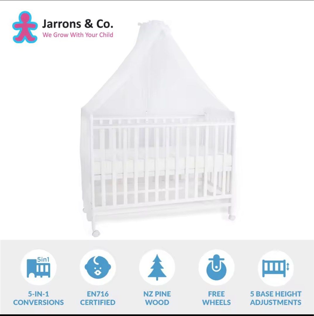 Jarrons Co Happy Wonder 5 in 1 Convertible Baby Cot