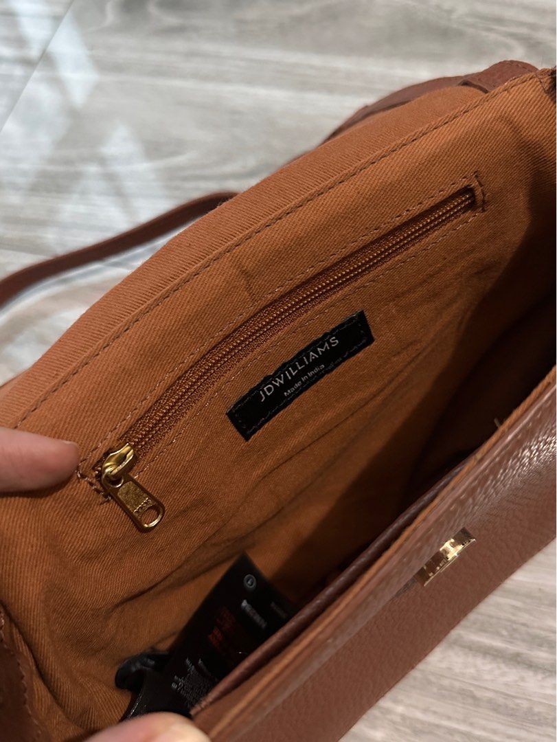 JD Williams suede leather cross body bag (Category: Cross-body Bags) located in Makati City. Submitted by miranda.dy (Listing ID 1315038598, Image 3). Description: Gifted to me from UK 🇬🇧 Good condition. See photos for details .