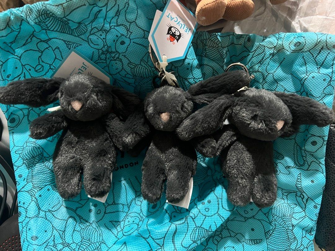 Jellycat bunny bag charm inky ready stock