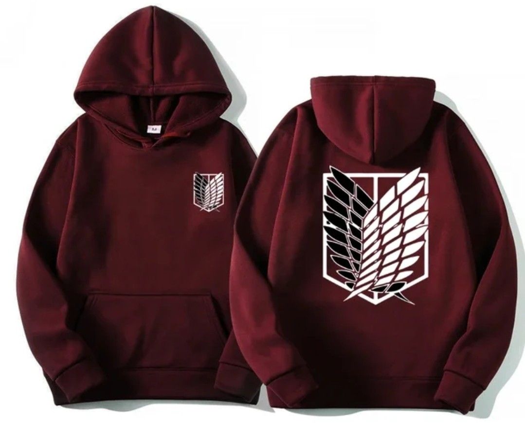 Men s Anime Casual Hip Hop Hoodies Streetwear Pullover Attack on Titan Japanese High Street Hoodie Wings of Freedom Sweatshirt Men s Fashion Coats Jackets and Outerwear on Carousell