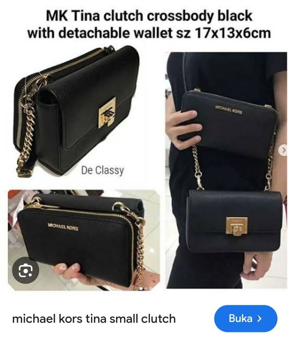 Michael Kors Tina clutch Sling Bag Fesyen Wanita Tas Dompet di Carousell