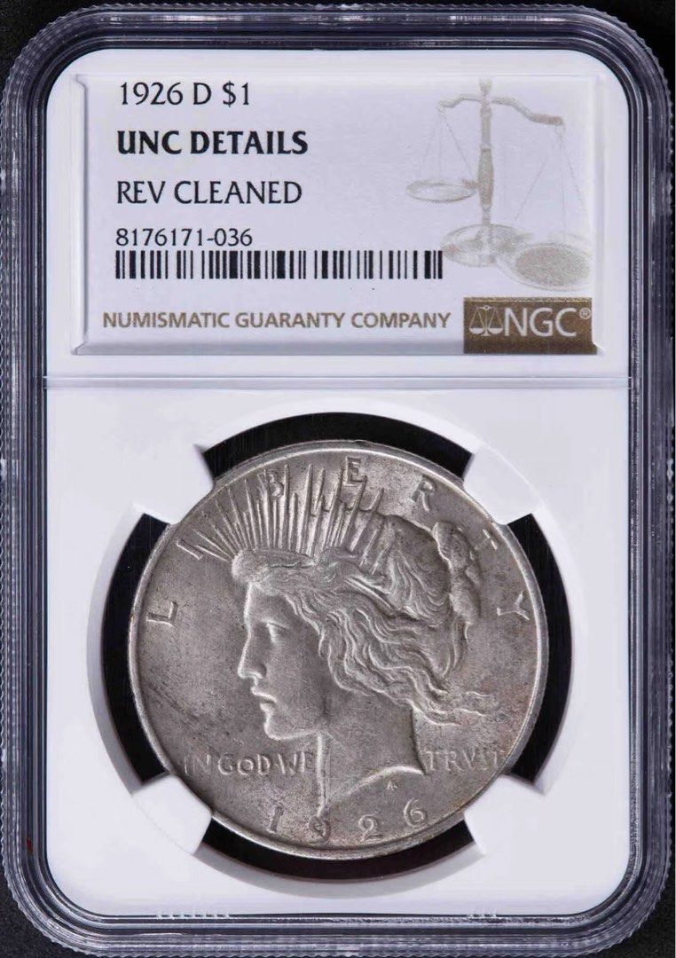 NGC-UNCD - 美國1926年「罕見年份&廠號」美國和平鷹1 dollar D版銀幣, 興趣及遊戲, 收藏品及紀念品, 錢幣- Carousell