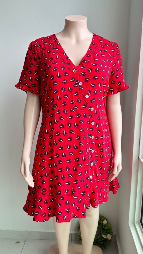 OASIS Women Red Boat dress