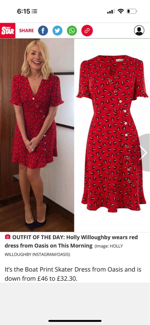 Oasis red boat dress sales