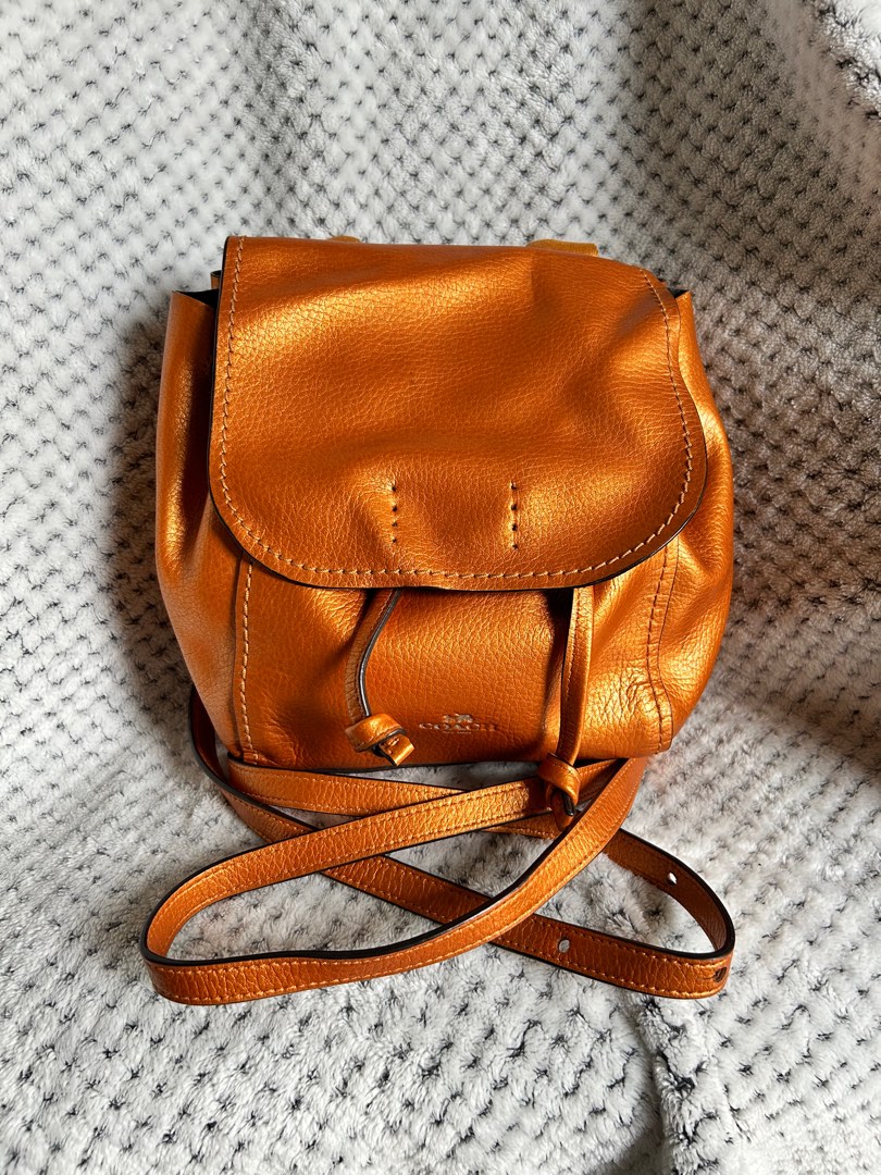 coach derby backpack orange Mini Court Colorblock Leather Small Bag Red Pink Luxe Fashion Finds Coach Metallic Derby Backpack in