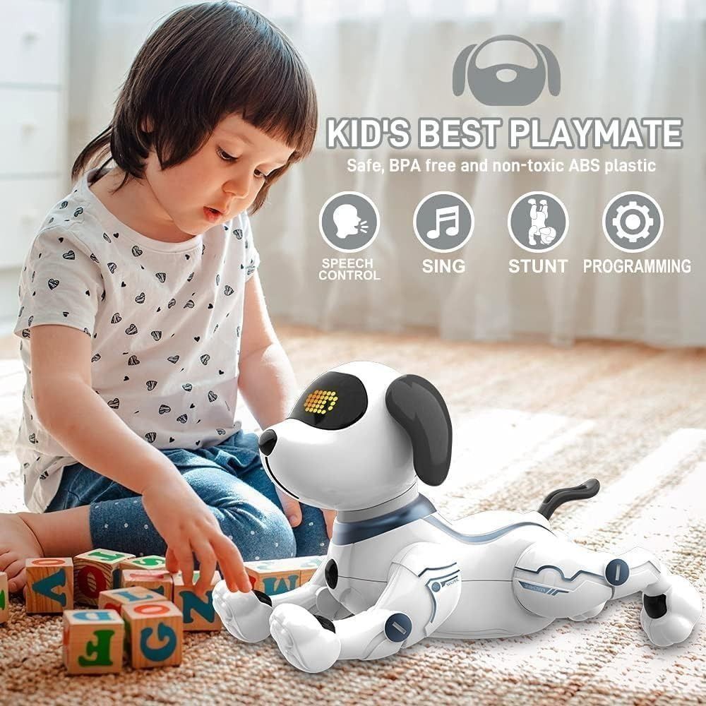 Robot Dog Toys for Kids Remote Control Stunt Programmable Robot Puppy Toy Dog Interactive with Commands Sing Dance Bark Walk Electronic Pet Dog for Boys Girls Gifts Remote Control Hobbies Toys
