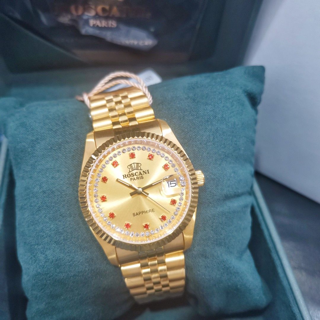 Roscani Gold Sapphire Quartz Watch