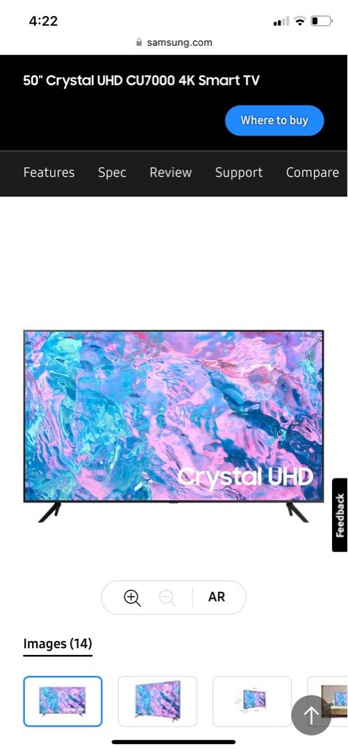 Samsung Smart TV CU7000 Ultra HD, TV & Home Appliances, TV ...