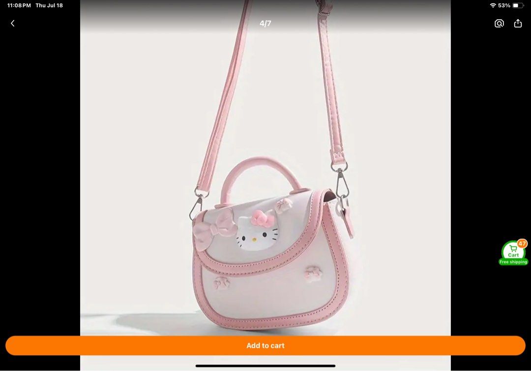 Sanrio girls Charming Handbag (Category: Shoulder Bags) located in Puerto Princesa. Submitted by petty73 (Listing ID 1315095167, Image 3). Description: Brand new Sanrio Sanrio Shoulder Bag for Girls and Women. Direct from Sanrio. Color Pink.