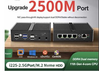 4-port 2.5G Intel N100 Soft Router, Fanless Mini PC for PFSense ...