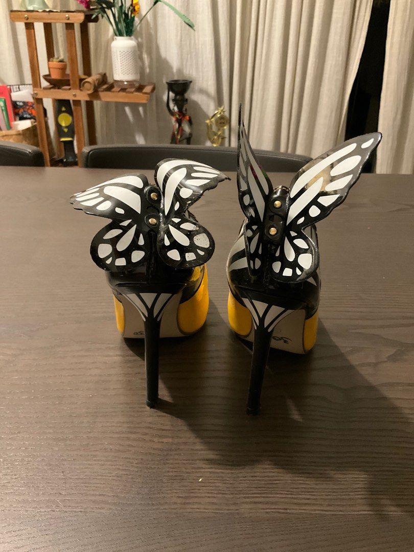Yellow butterfly heels 39 Women s Fashion Footwear Heels on Carousell