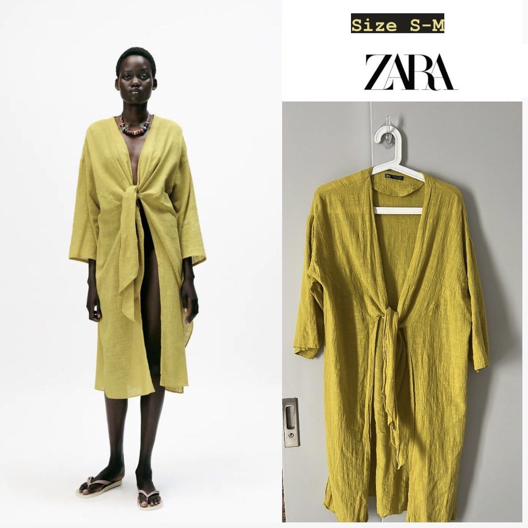 Zara linen kaftan cardigan cos H M mango Women s Fashion Coats Jackets and Outerwear on Carousell