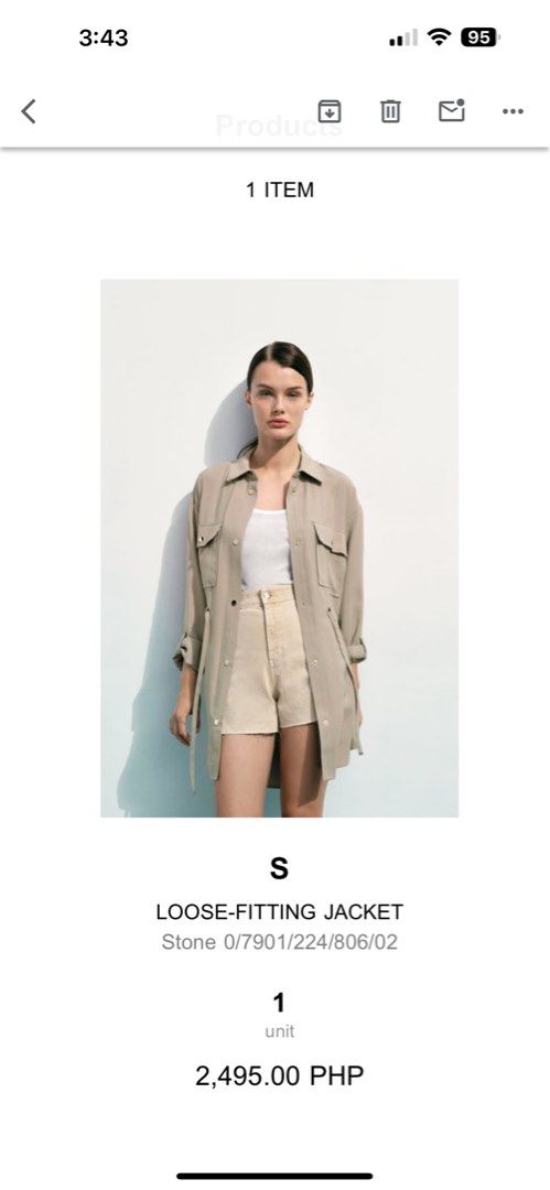 Zara loose fitting jacket discount