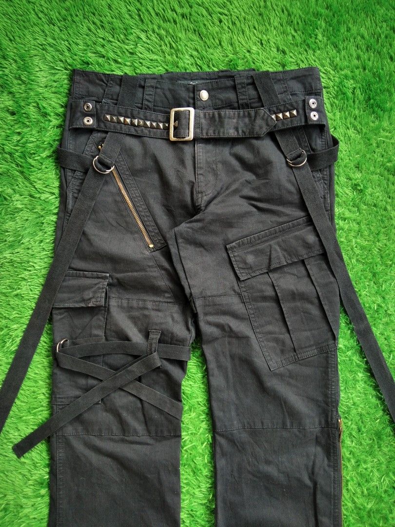 00s Endeneu Spike Punk Bondage Cargo Pants Multi Pocket