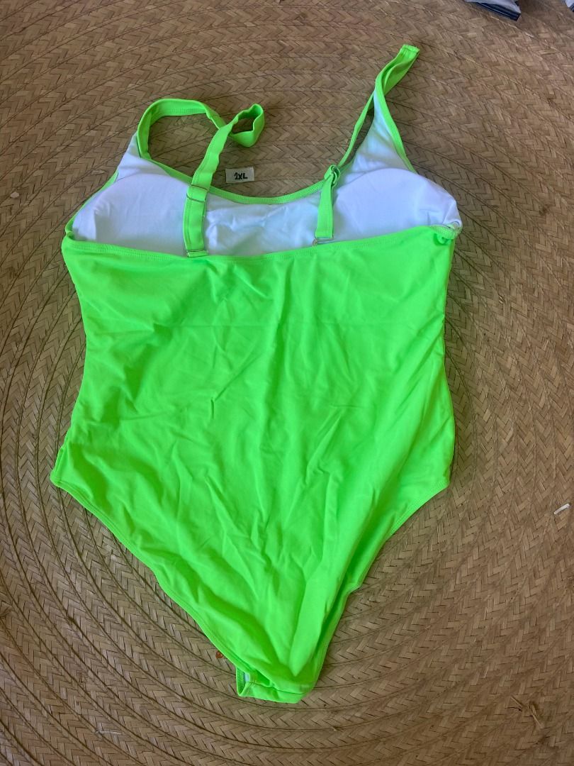 2xl neon green one piece shein swimsuit plus size swimwear