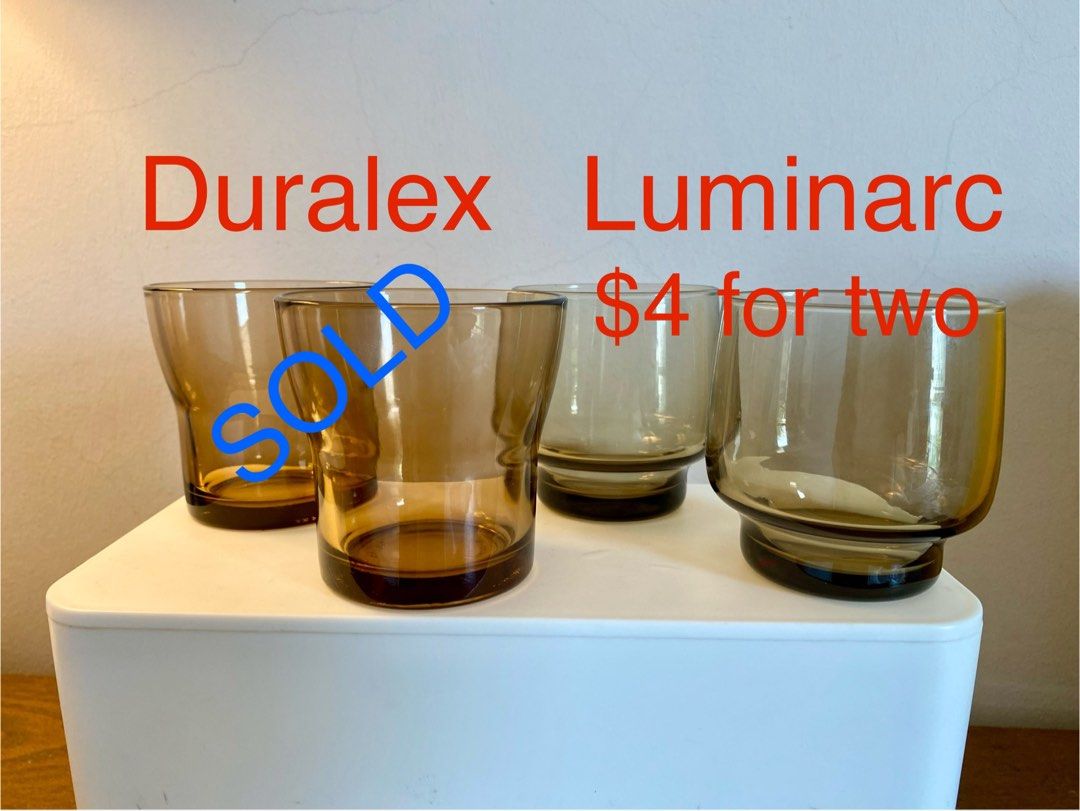 @ $2 per unit Vintage France approx 150 ml Luminarc/ARC Smoke Grey/Brown Drinking Glasses/Tumblers (Category: Water Bottles & Tumblers) located in Singapore. Submitted by llk520 (Listing ID 1267959500, Image 1). Description: ❤️ Whats App 83 520 520 if I don’t respond ❤️ If you have price idea or payment term drastically different from mine please state upfront or else I won’t continue with the communication/deal ❤️ If item is not marked RESERVED 