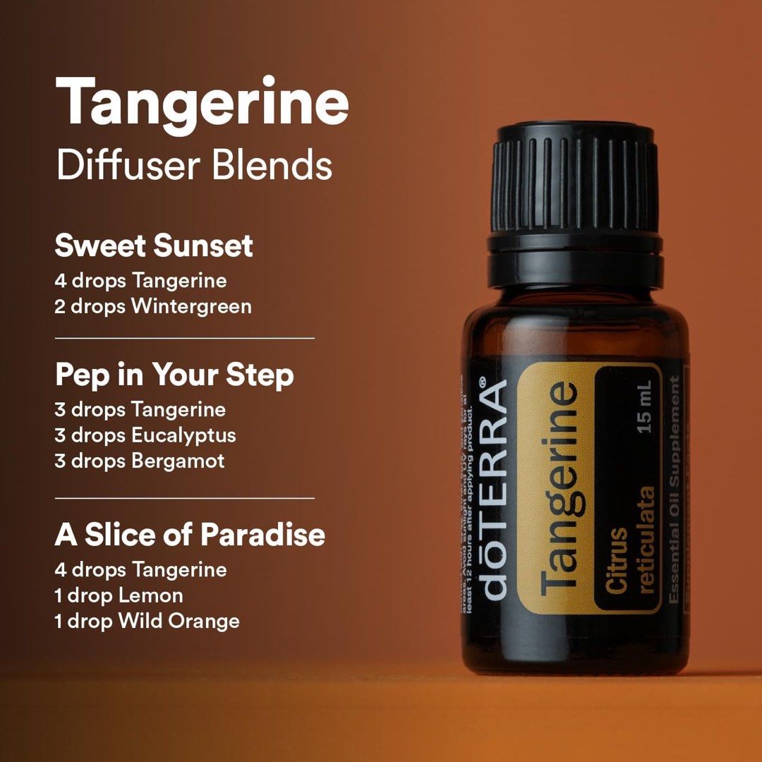 美商多特瑞香薰治療精油Doterra essential oil aromatherapy tangerine 甜橘Citrus reticulata  舒緩焦慮情緒, 傢俬＆家居, 家居香薰- Carousell