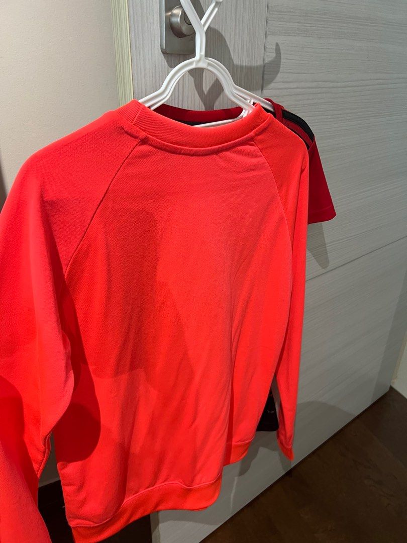 Adidas Sweater Pullover Neon Orange Pink Women s Fashion Tops Longsleeves on Carousell
