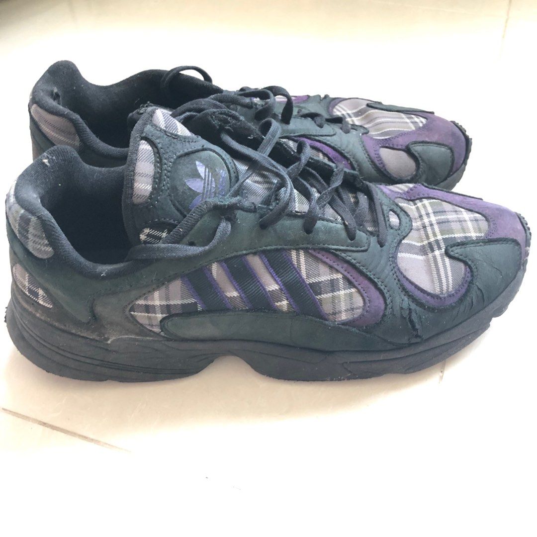 Adidas Yung 1 PLAID Core Black Purple EF3965 US 13 Men s Fashion Footwear Sneakers on Carousell