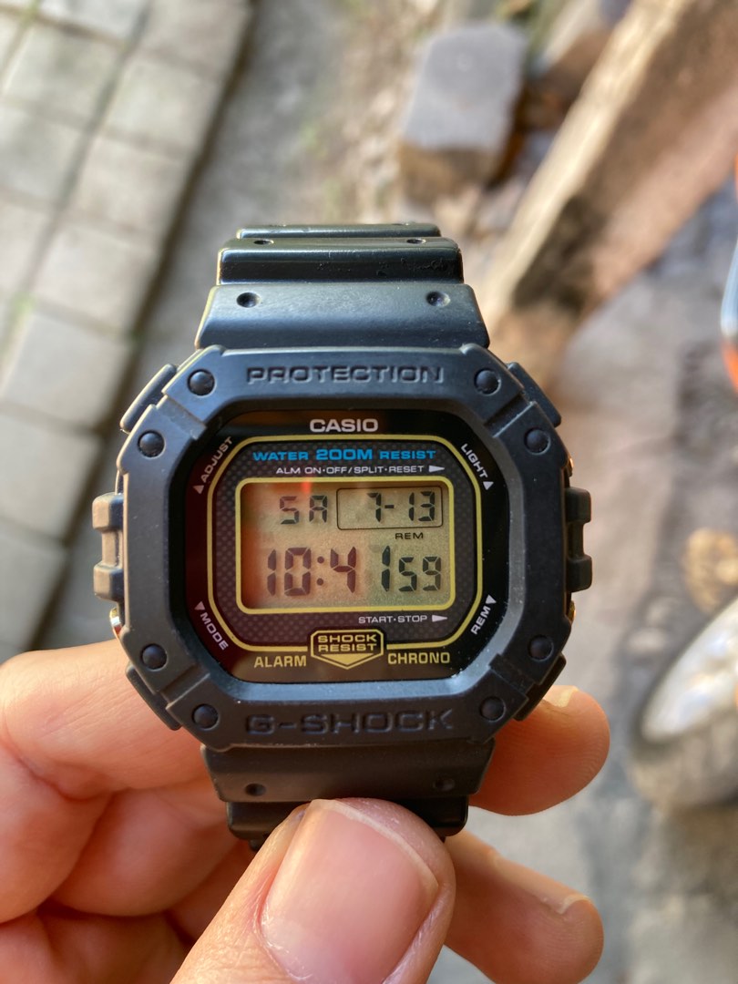 Casio Gshock G Shock G Shock DW 5300 DW 5300 DW5300 Module Modul 901 Vintage Retro Japan Gold Emas 1994 94 Second Preloved Bekas Fesyen Pria Jam Tangan di Carousell