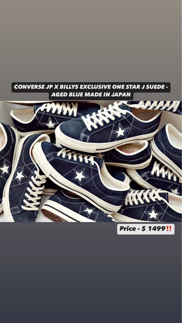 CONVERSE JP X BILLYS EXCLUSIVE ONE STAR J SUEDE AGED BLUE MADE