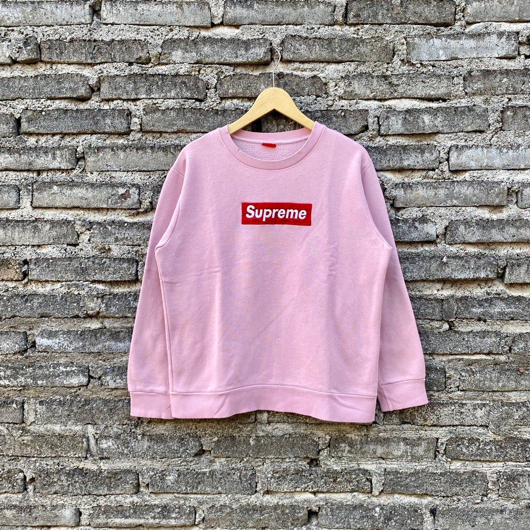 [極少]Supreme 15aw boxlogo crewneck pink M Supreme Box Logo Crewneck (FW15) Heather Pink Men's - FW15 - US