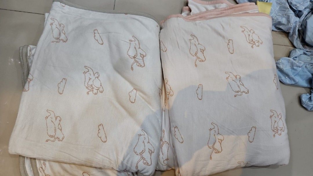 Friend of Sally blanket selimut ash grey blush pink gajah blanket fos adult  dewasa bukan bayi baby anak big size besar bisa masuk mesin cuci washing