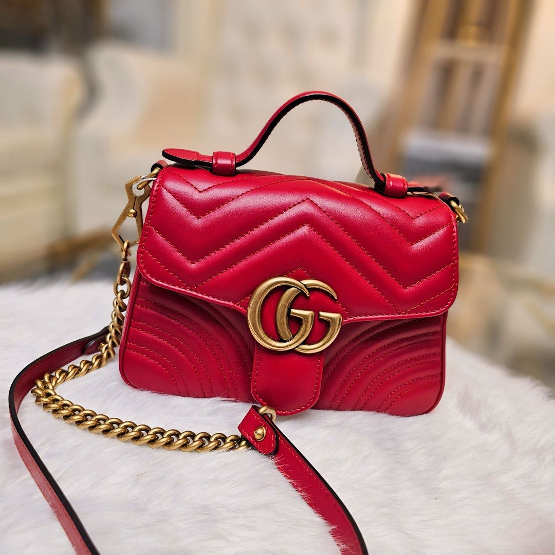 Gucci marmont mini red top