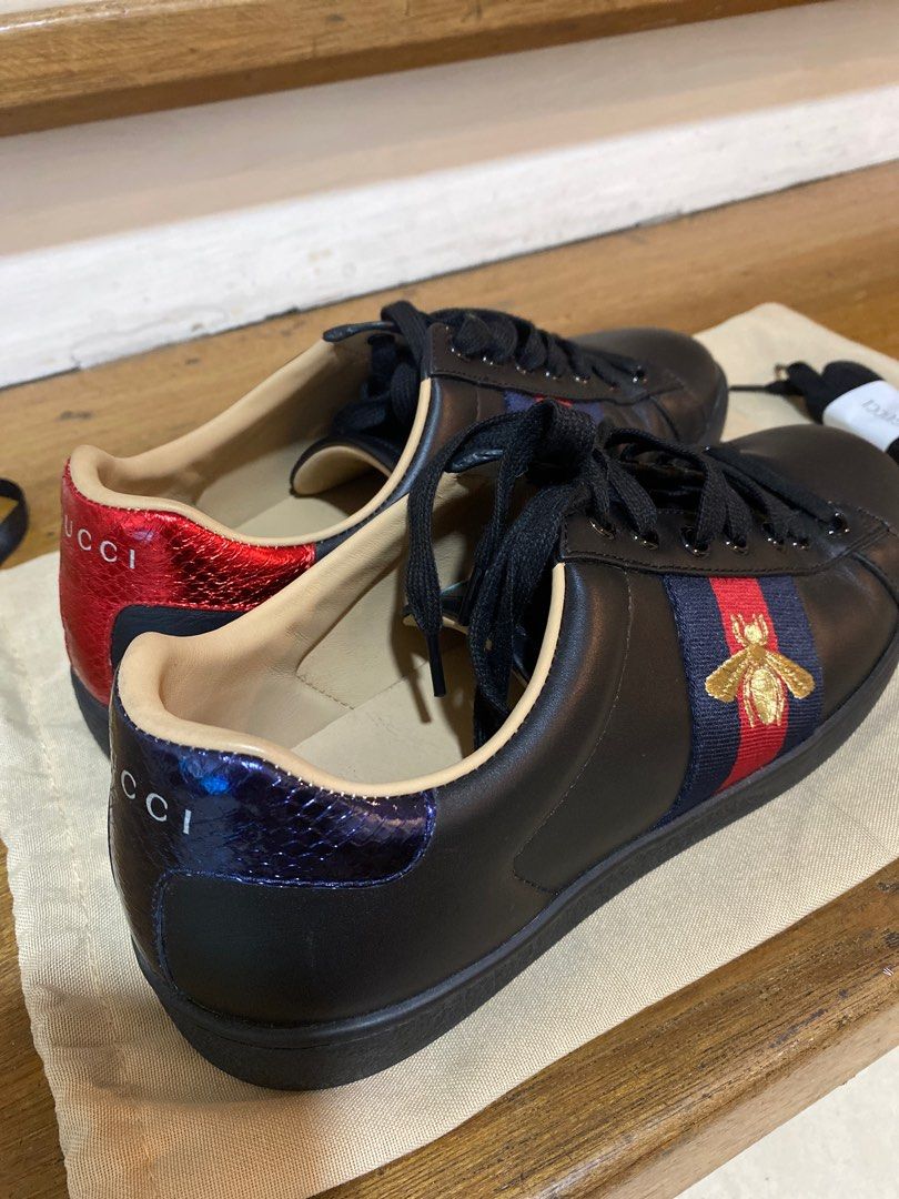 Gucci bee sneakers black best sale