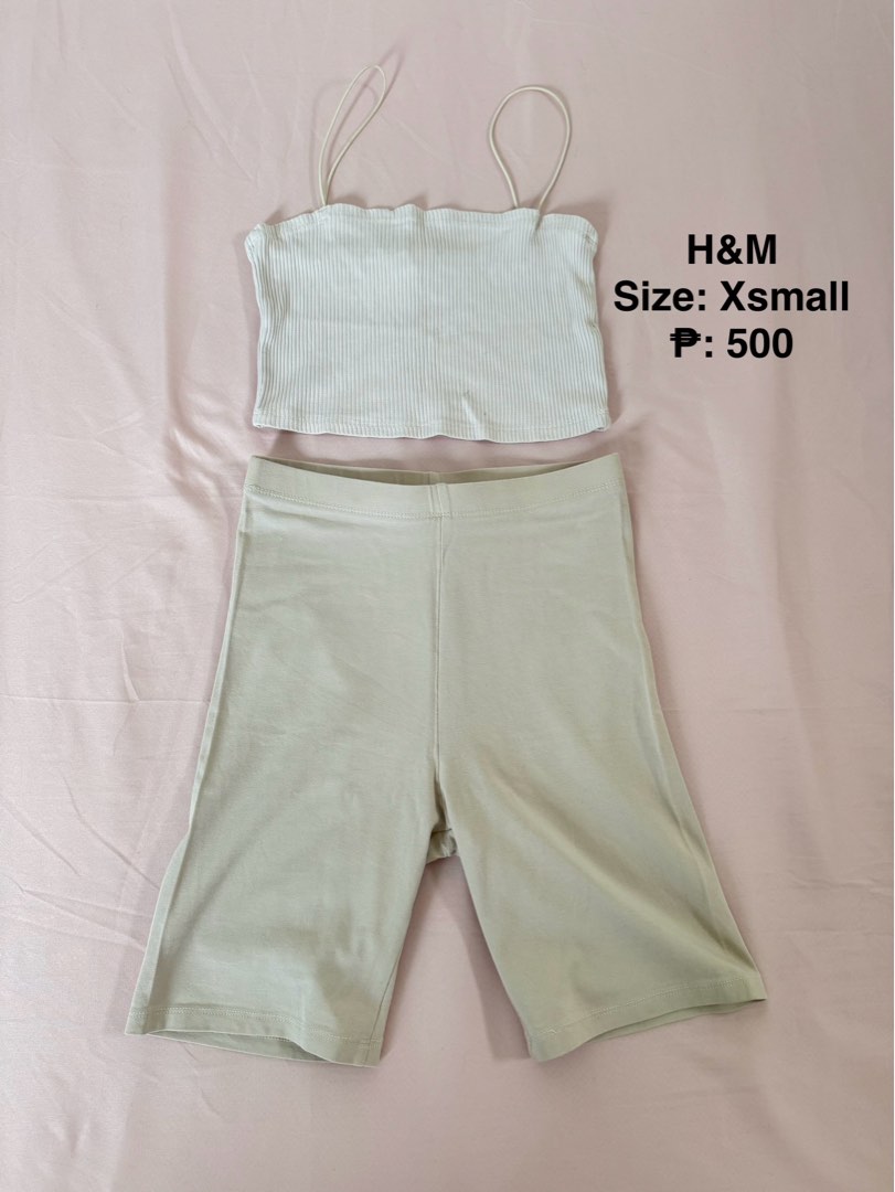 H M cycling shorts and women s fashion top Women s Fashion Activewear on Carousell