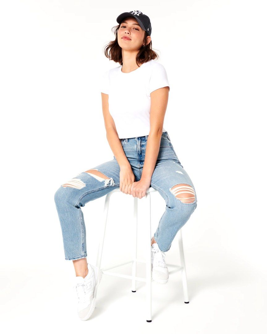 Hollister ultra high rise mom jeans store