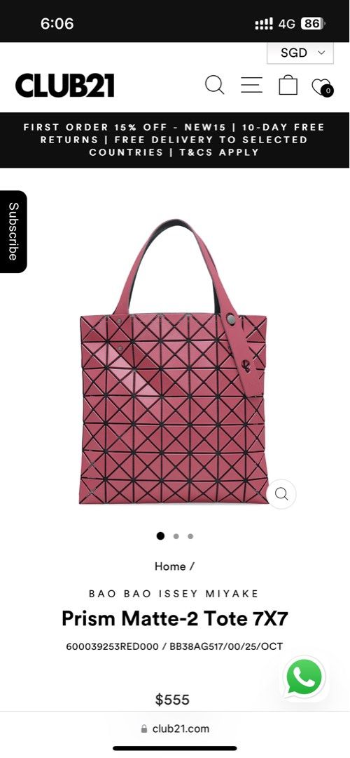 BAO BAO ISSEY MIYAKE 7×7 Sell Bao Bao Issey Miyake Lucent Matte Tote 7x7 - Grey