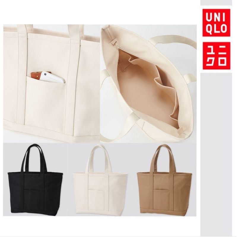 Uniqlo canvas tote bag outlet