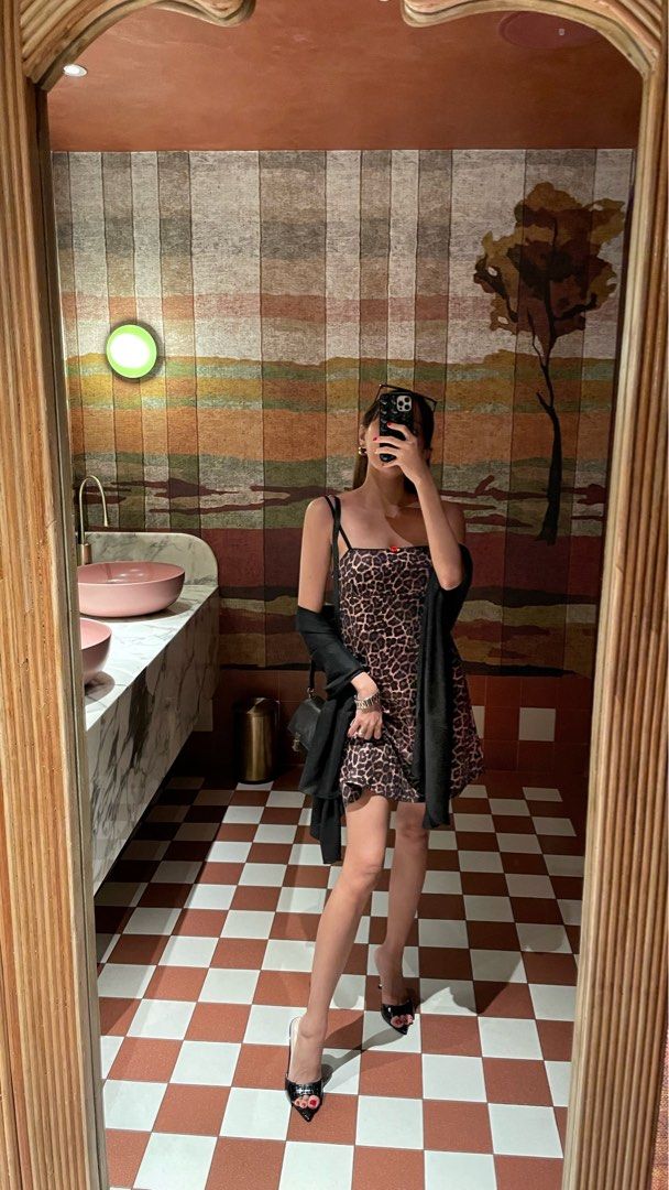 leopard print babydoll dress Women s Fashion Dresses Sets Dresses on Carousell