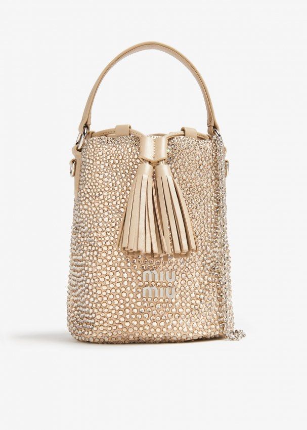 MIU MIU CRYSTAL SLING BAG SHOULDER BAG (Category: Luxury Bags & Wallets) located in Tagaytay City. Submitted by verycutesy8 (Listing ID 1315225203, Image 1). Description: Miu Miu Crystal Bag SUPER RARE FIND! Very pretty in person, the sling is missing so selling for low. Inclusion dustbag only. I got this for 35k No returns, No exchange, No refunds..