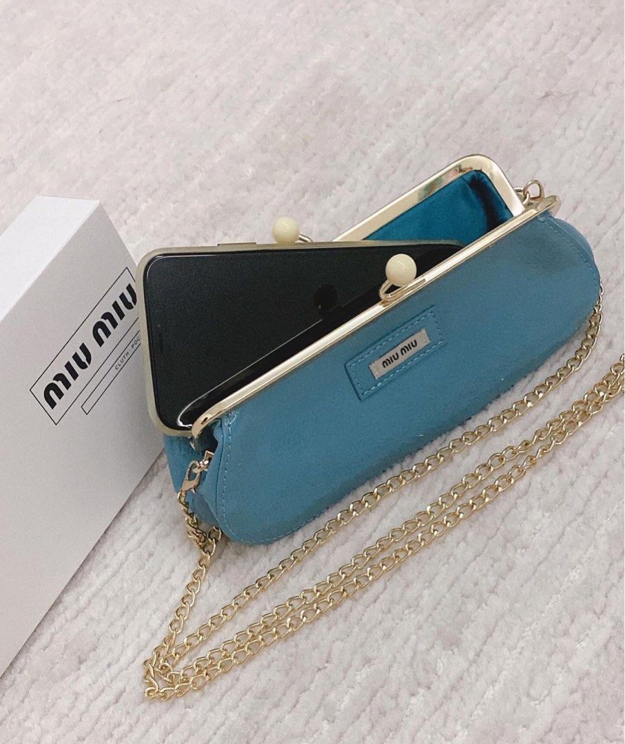 Miu Miu Parfums Sling Wallet 💙 (Category: Luxury Bags & Wallets) located in Rizal. Submitted by thetopspotfashionboutique (Listing ID 1315122862, Image 3). Description: - WITH ORIGINAL MIUMIU PARFUMS BOX - COMPLIMENTARY GIFT / GIFT WITH PURCHASE - BRAND NEW Measurement: 21x10cm.