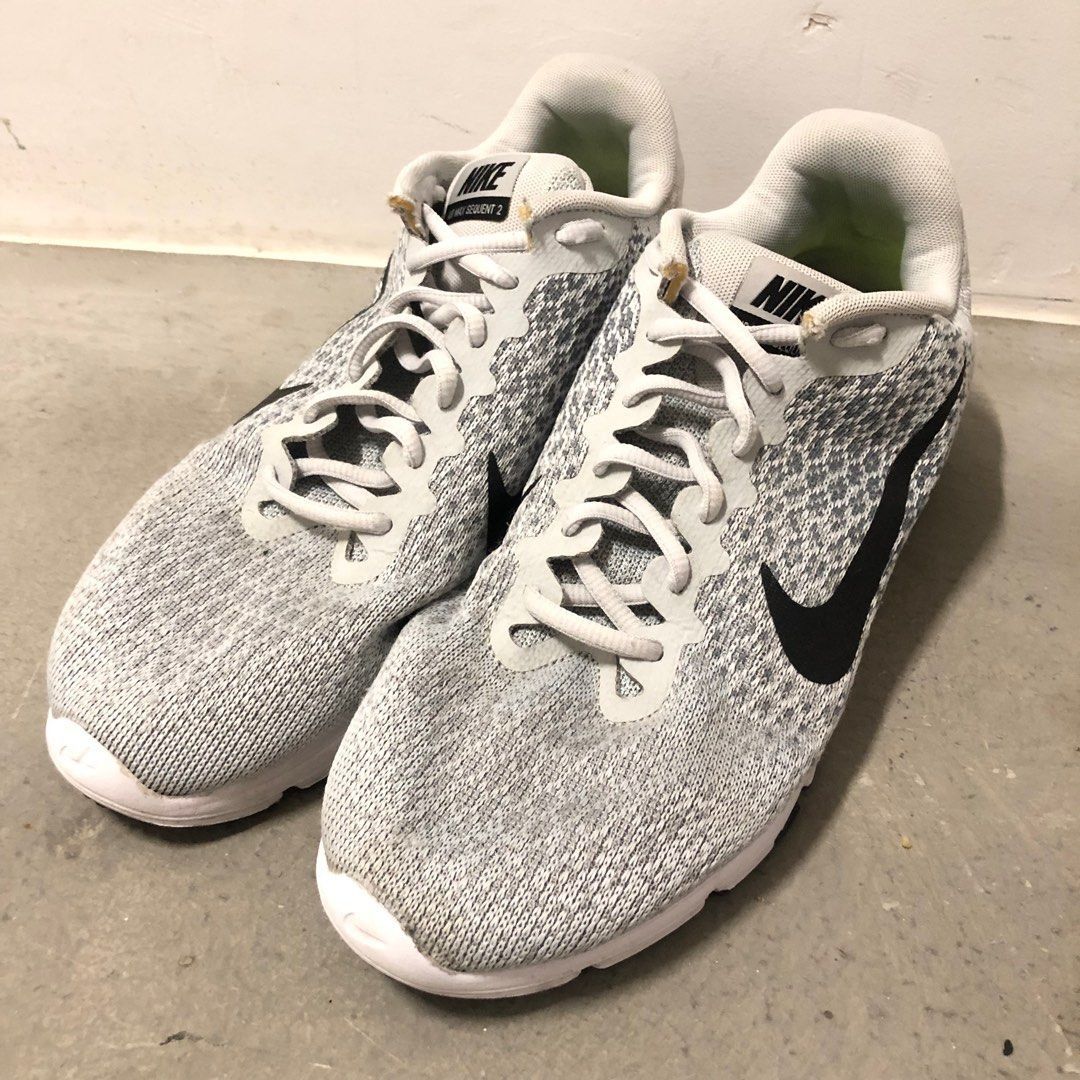 Nike Air Max Sequent 2 Pure Platinum Black US10 Men s Fashion Footwear Sneakers on Carousell