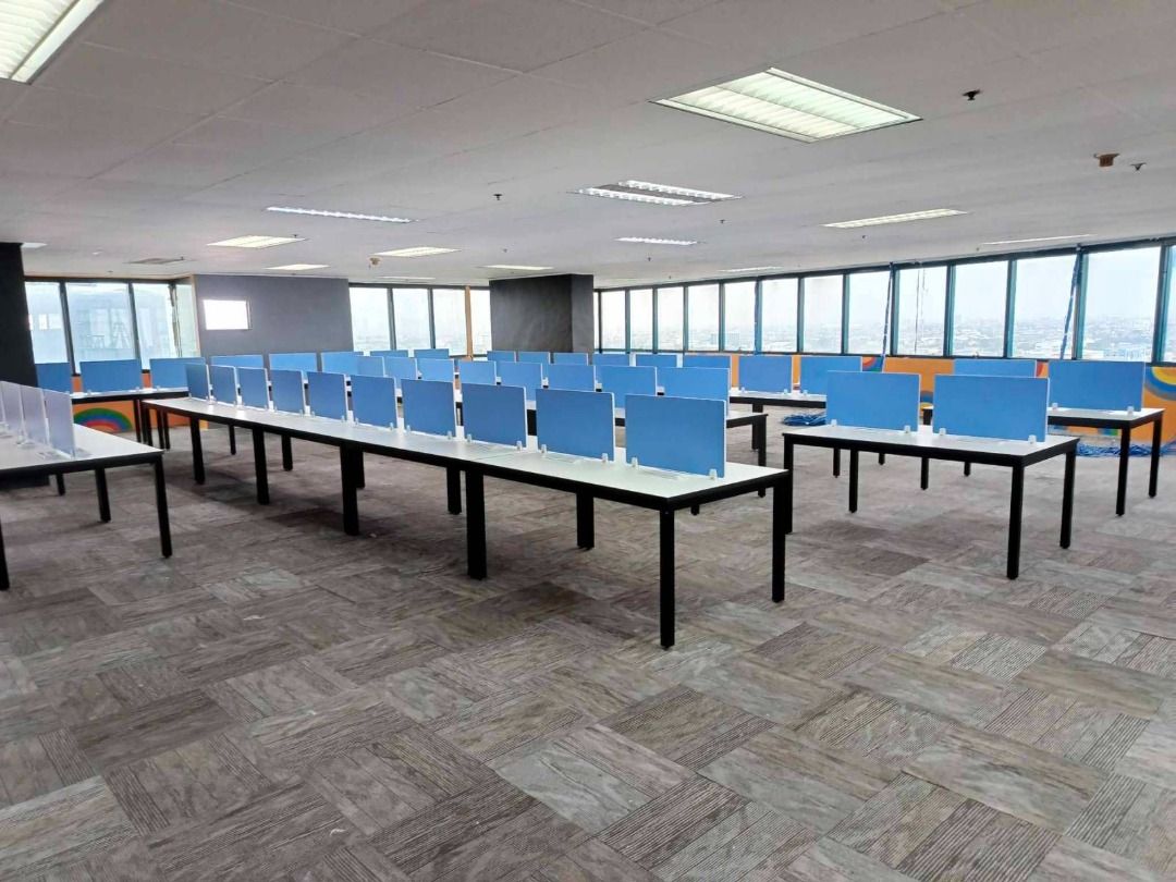 Office Working Table with Screen Panel Divider, Furniture & Home Living ...
