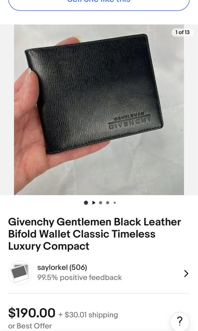 Original Gentleman Givenchy Bifold Wallet (Category: Wallets & Card Holders) located in Paranaque City. Submitted by dalle_closet (Listing ID 1315157730, Image 2). Description: color: dark blue super nice pa sa actual genuine leather no bakbak sa leather.