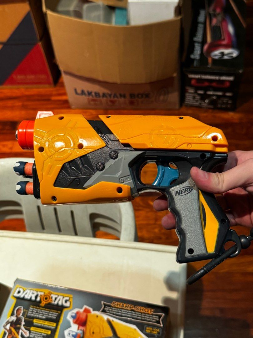 Original Nerf Sharp Shot Gun (Category: Action & Battle Toys) located in Quezon City. Submitted by joes3 (Listing ID 1315156676, Image 3). Description: (Original) Nerf gun Sharp Shot! Solid compact gun that can shoot far-distance! Pre-loved item with its functionality well in tact! It is also discontinued, so it’s a rare piece For inquiries and questions you may send a pm.