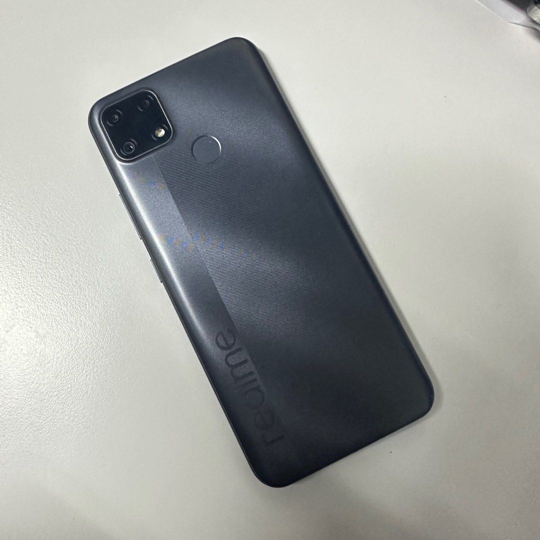Realme C25s 64GB in Black (Category: Realme) located in Baliuag. Submitted by thrift_stow (Listing ID 1315173943, Image 3). Description: I’m selling my preloved REALME C25s in black 64 GB 100% legit, used for less than year for ₱4,290 only with box and ORIGINAL CHARGER Original price: ₱7,990 👉🏼Actual pic posted already NOTE: NO DENTS, COMPLETELY FUNCTIONING AS NEW. Lady owned. Inclusion: Box, charger, and free case RFS: Upgrade We can discuss s