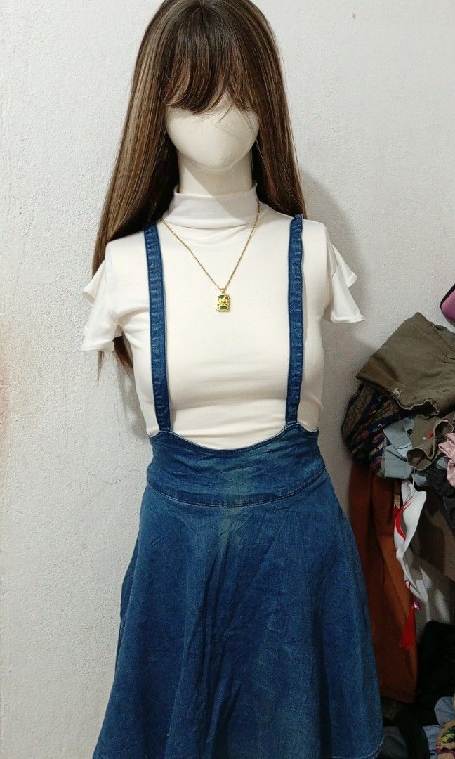 small to medium code abby brand la chapelle jumper denim skirt Women s Fashion Bottoms Skirts on Carousell