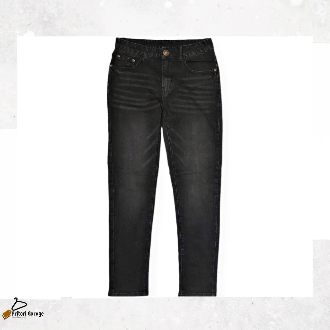 Soft Ankle Jeans Dry Denim Basic S Skinny Fit Black Faded Wash Color ...