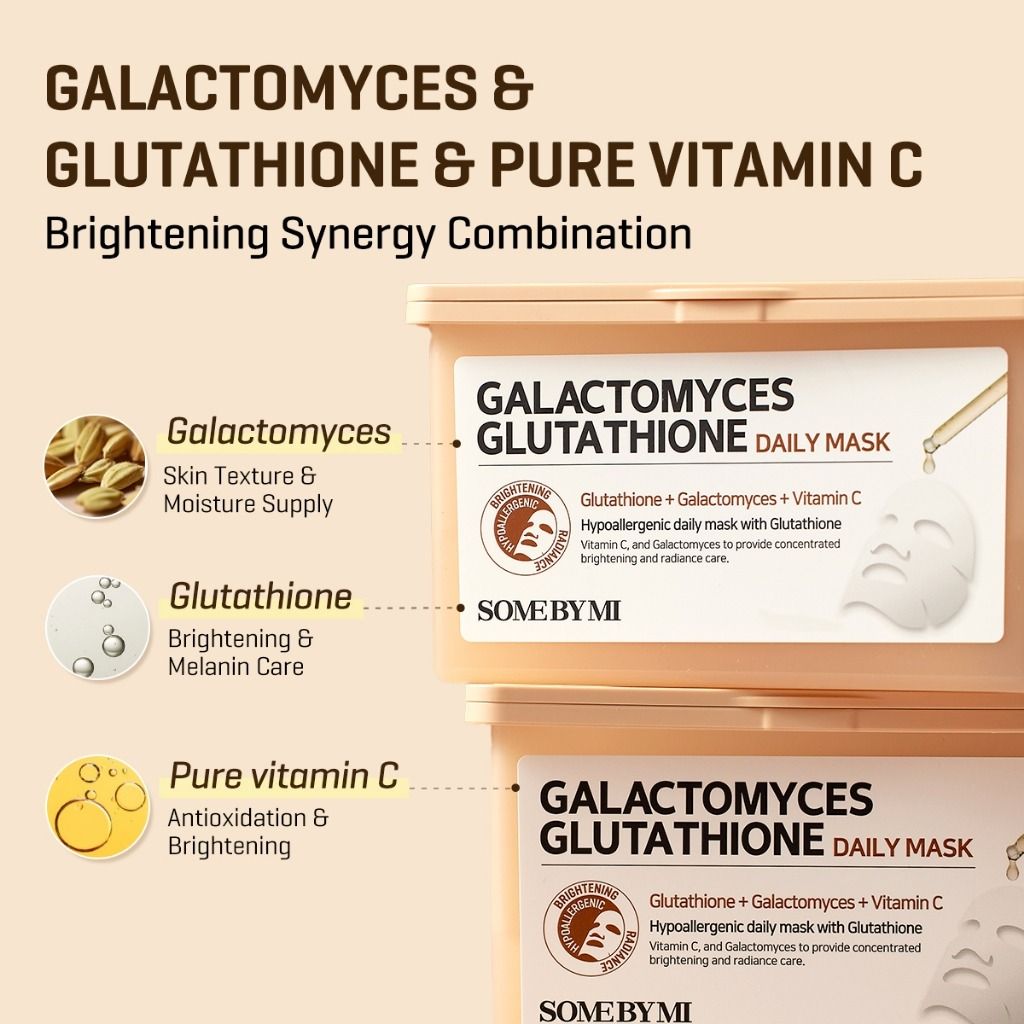 SOME BY MI Galactomyces Glutathione Daily Mask (30ea), Beauty & Personal Care, Face, Face Care Products on Carousell