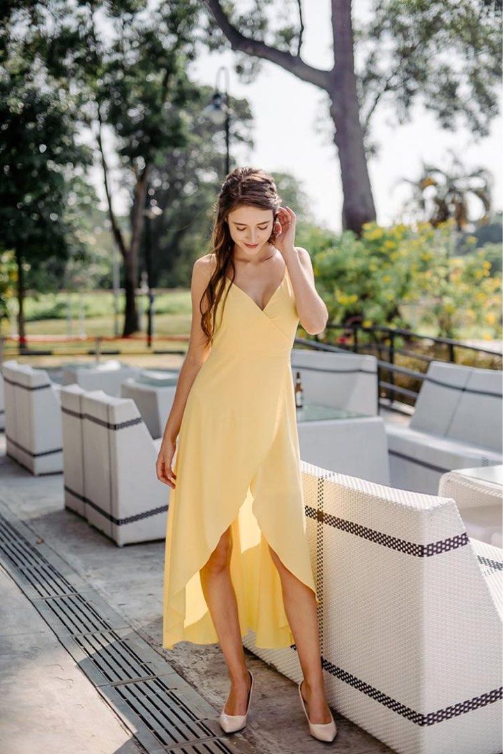 The Thread Theory Lovely In A Wrap Dress in Yellow
